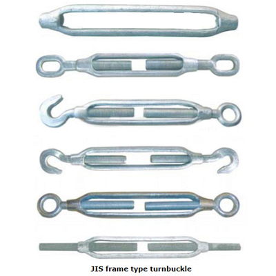 JIS ফ্রেম টাইপ ইস্পাত তারের Galvanized Turnbuckle M6 - M24