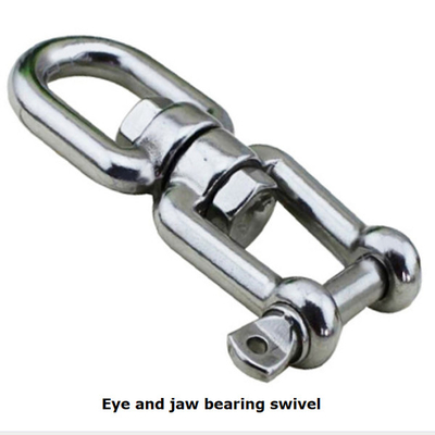 6mm - 19mm চোখ এবং চোয়াল চোয়াল সুইভেল বিয়ারিং সুইভেল জিঙ্ক প্লেটেড কার্বন স্টিল